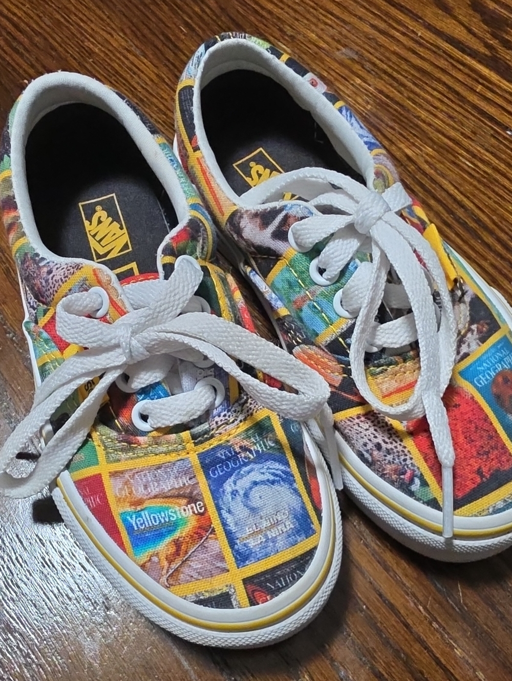 Vans Kids Multicolor National Geographic Collage Sneakers with White Laces